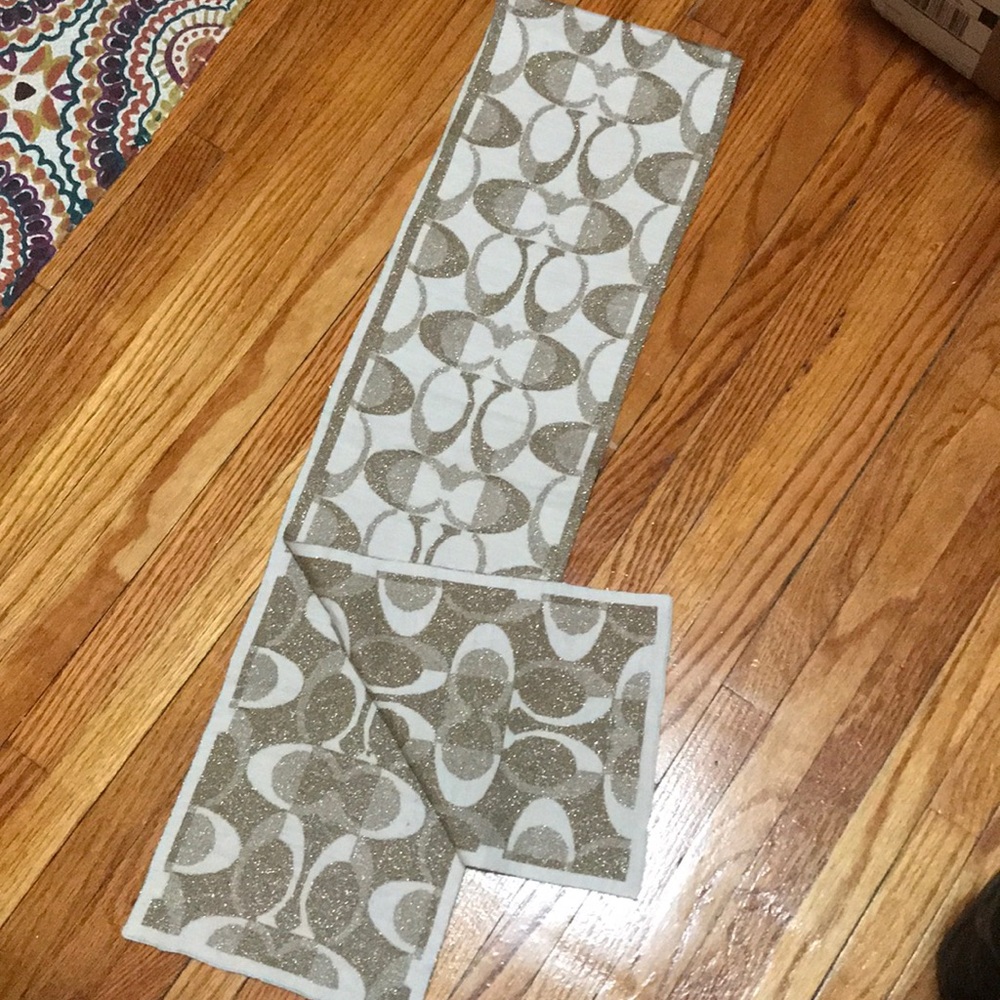 Coach Metallic Logo scarf